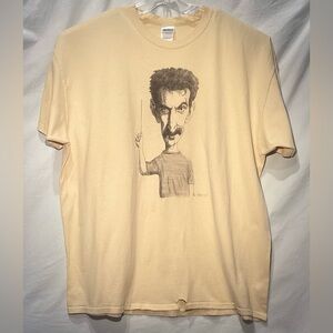 Vintage Frank Zappa Caricature Shirt Size L Rock Band Tee Cartoon 90s Darling